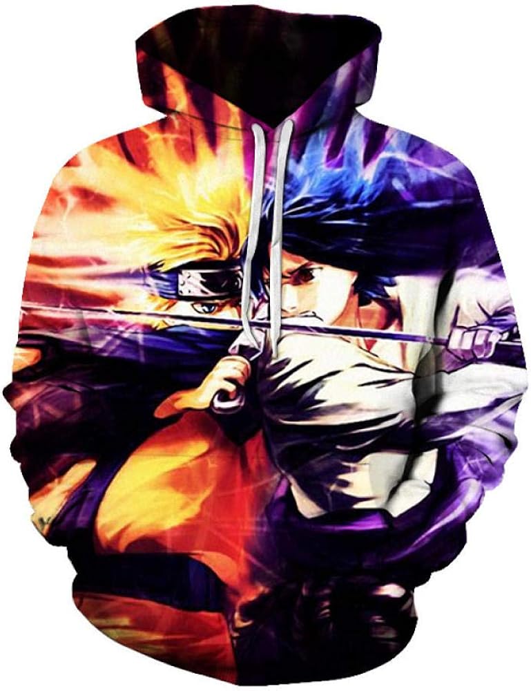 Jeunesse Cool Naruto Uchiha Sasuke Pull Sweat À Capuche Anime Pull À