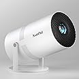 [Electric Focus&Android OS] Mini Projector with WiFi and Bluetooth, XuanPad 4K 1080P Support Portable Projector, 210°Rotatable Stand, Built-in 8000+APPS, Dust Removal and Heat Dissipation Design