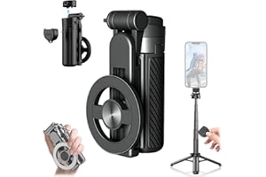 Magnetic Pocket Selfie Stick, 2026 New 4-in-1 Multifunctional 360° Rotation Magnetic Selfie Stick with Wireless Remote, Exten