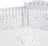 Aolso Cot Bumper 2Pcs Breathable Mesh Crib Rail Cover Triangle
