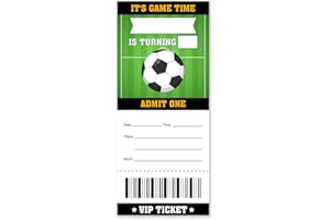 brayqu Soccer Birthday Invitations Boy Soccer Ticket Party Invitations Fill-in (20 Invitation Cards with Envelopes)