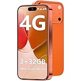 Mini Phone 4G Unlocked 32G Android Smartphone World's Smallest Phone | with 3.7'' Touch Screen/APP Download/2000mAh Battery/GPS/Dual SIM/Face ID/Expandable memory,Gift for Kids &amp; Students Orange