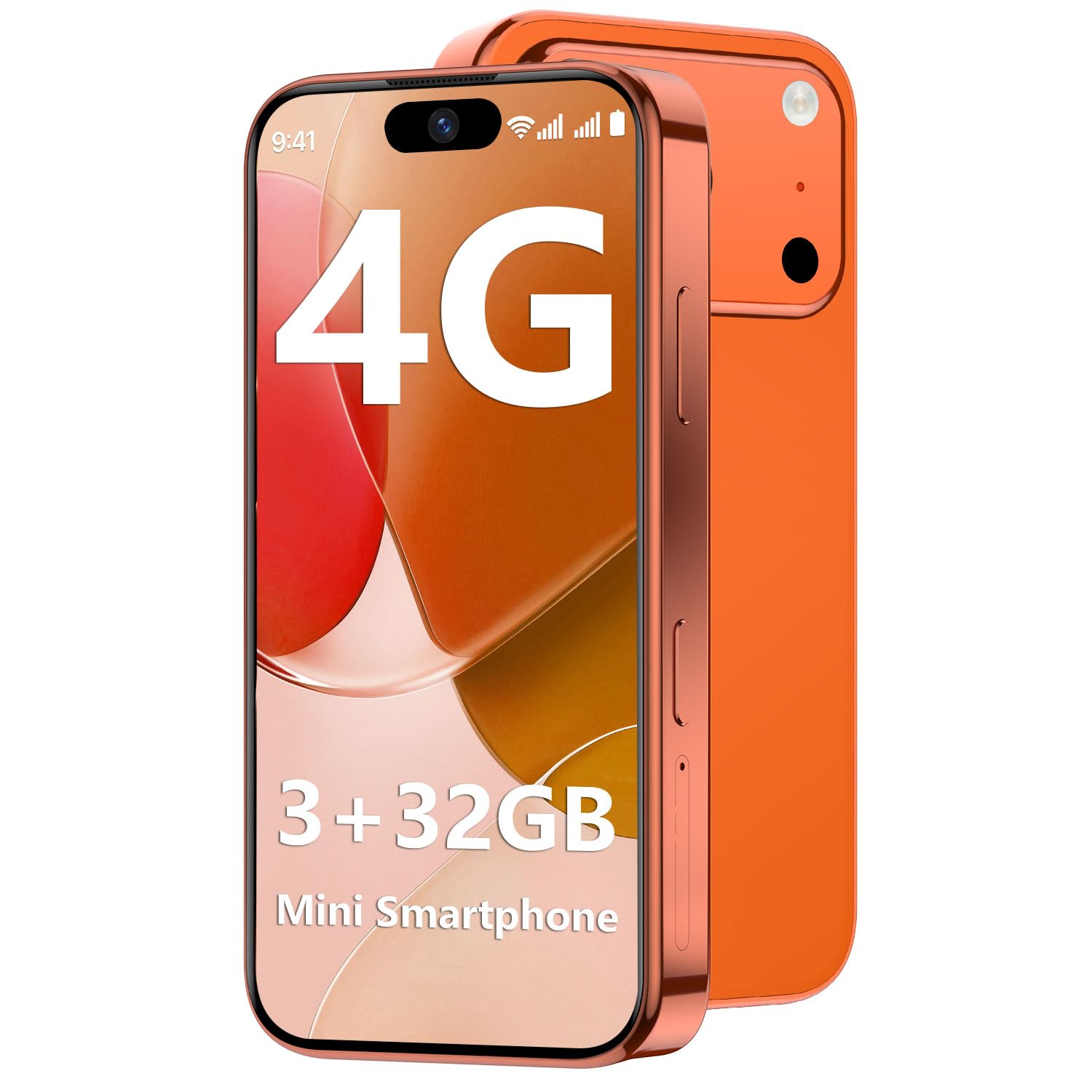 Photo 1 of BLKE AIR Mini Phone 4G Unlocked 3+32GB Mini Smartphone with 3.7'' HD Touch Screen 2000mAh Battery Compact Backup World's Smallest Phone for Kids & Students GPS Dual SIM Face ID Orange
