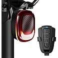 PADONOW Alarm Bike Tail Light: Wireless Remote Bicycle Rear Light USB-C Rechargeable Smart Motion Anti Theft Taillight with L