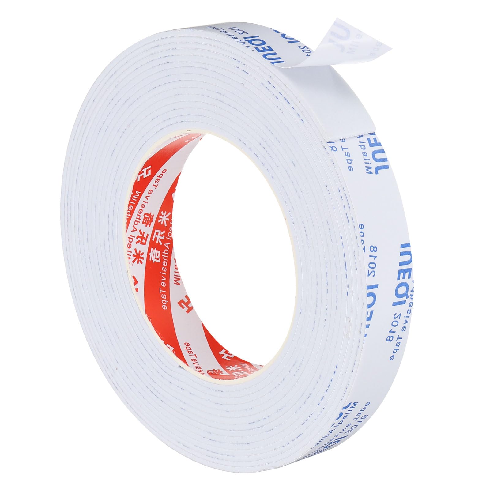 PATIKIL 5m/16.4ft Sealing Foam Tape, 20mm Wide 2mm Thick Single Sided Weather Stripping Door Furniture Seal Strip for Window Pipes Insulation, White