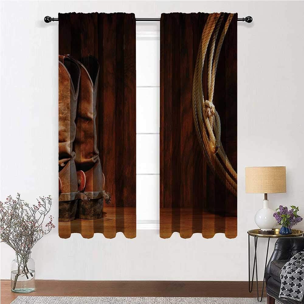 YouXianHome Western Room darken Curtains American Style Cowboy Wild