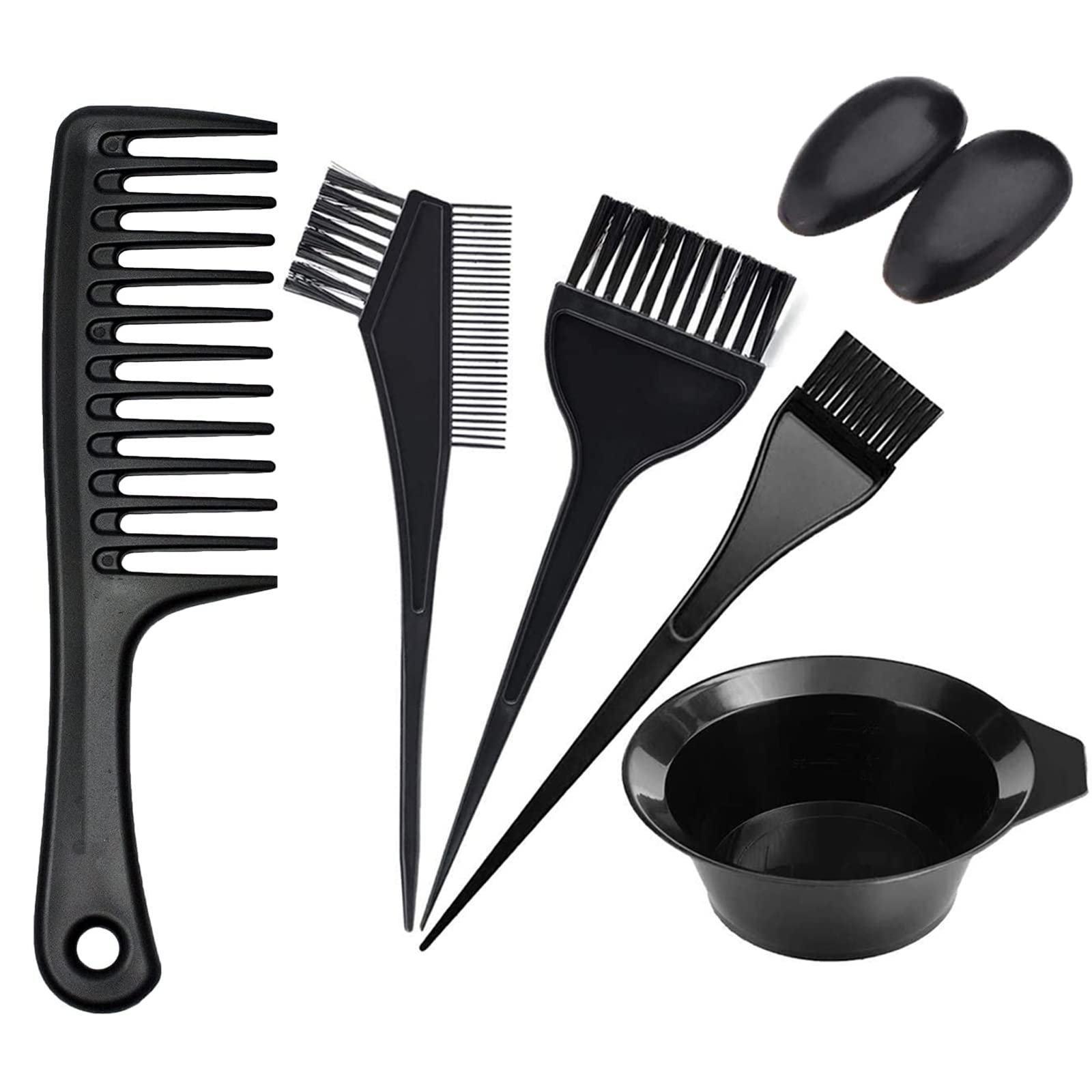 KEAIDUO 7pcs Hair Dye Coloring Kit, Hair Tinting Bowl, Dye Brush, Ear Cover, Wide Tooth Comb DIY Hair Dying Brush and Bowl Set for Home Salon