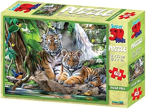 Prime 3D Howard Robinson Tiger Falls Super 3D Puzzle (63 Pieces)