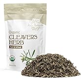 Halo Naturals Organic Cleavers Herb Cut & Sifted, 4 Ounces (Galium aparine) USDA Certified | Resealable Pouch| Packaged in The USA