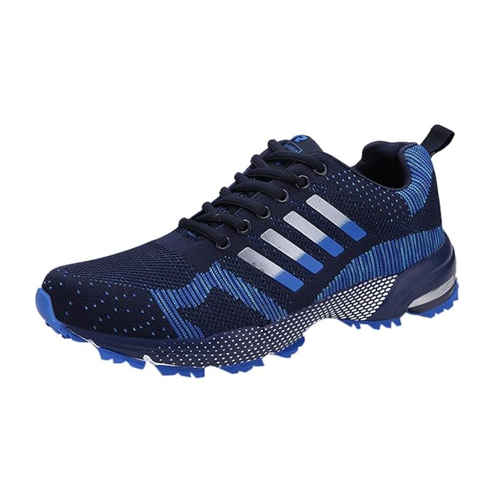 POIUDE Damen Laufschuhe Herren Sportschuhe Turnschuhe Trainers Running Fitness Atmungsaktiv Woven Mesh Paar Sneakers