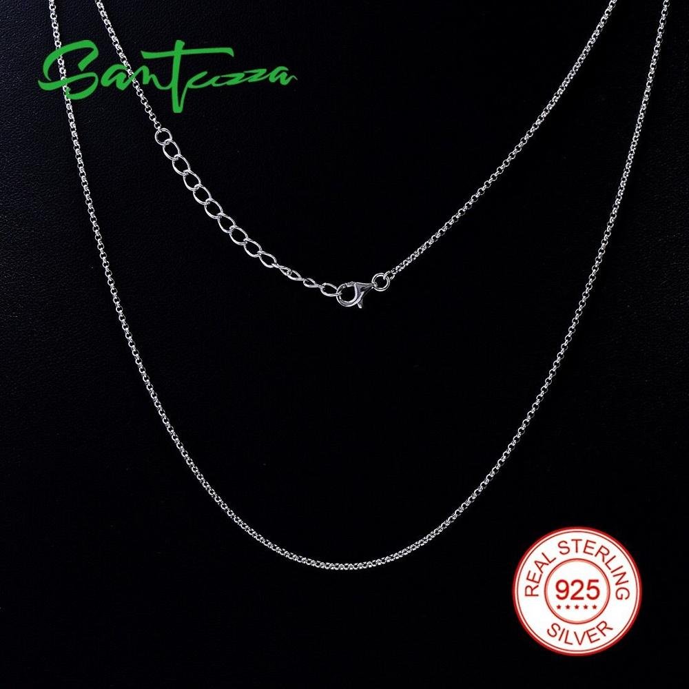 Davitu 925 Silver Chain Necklace Link 
