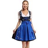 GloryStar Women's German Dirndl Beer Dress 3 Pieces Costumes for Bavarian Oktoberfest Carnival Festival