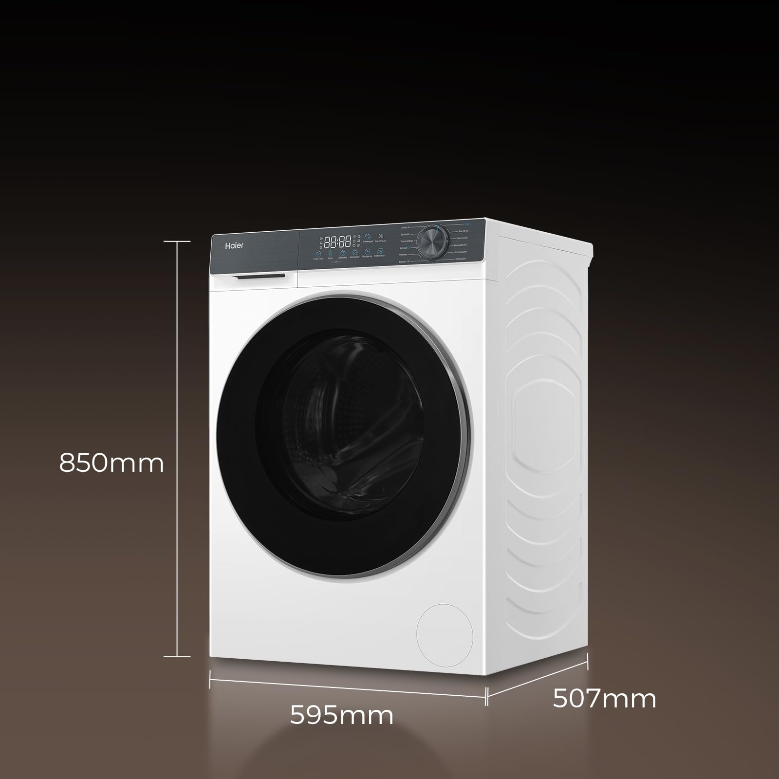 Haier Waschtrockner 8/5 kg (Waschen/Trocknen) I G3 Serie I A -20% (Waschen), 1.400 U/Min., leiser Inverter-Motor, Automatik- und Expressprogramm, Aquastop, Hygiene-Technologien I HWD80-BP14637T 8