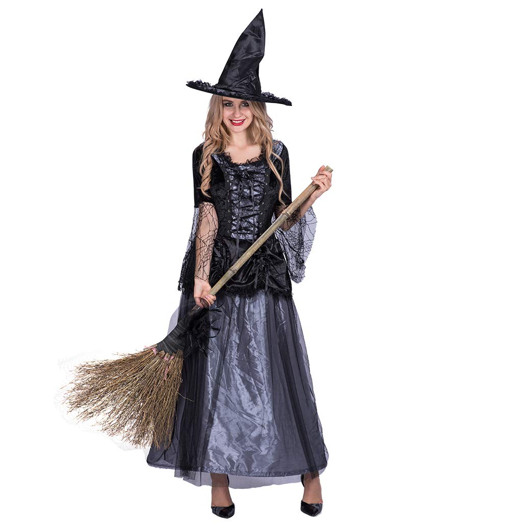 EraSpooky Women's Sorceress Witch Costume Ladies Fancy Dress Cosplay Halloween Party Outfit for Adult