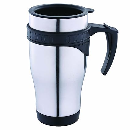 Renberg Taza Termo en Acero Inoxidable y PL Mate con asa, 450 ml