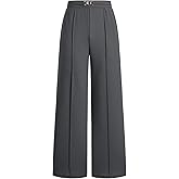 EVAELSS Wide Leg Pants Women Straight Elastic High Waisted Work Slacks Business Casual Pleated Dress Pants Trousers