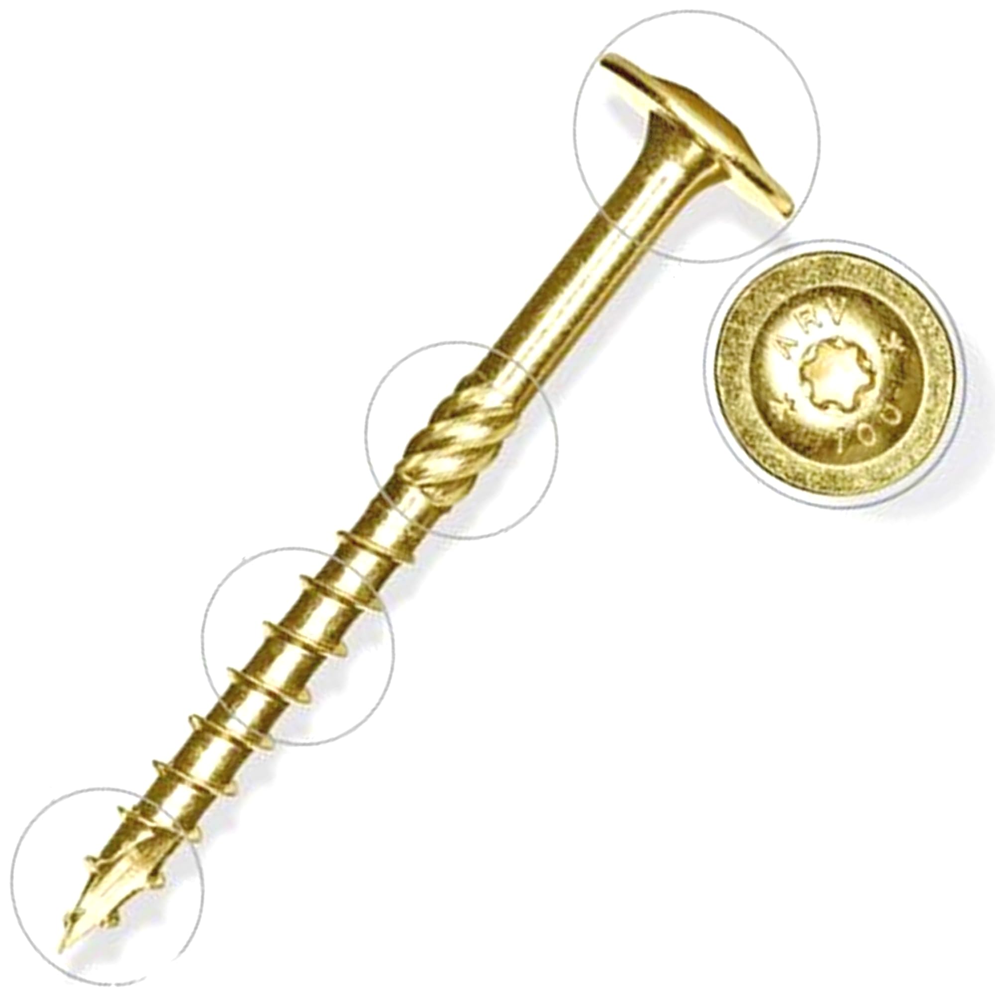 Torx Wafer Head Wood Screws 160mm (Pack of: 10) Premium Self Tapping for Timber Decking, Sleepers, Railway DIYUK