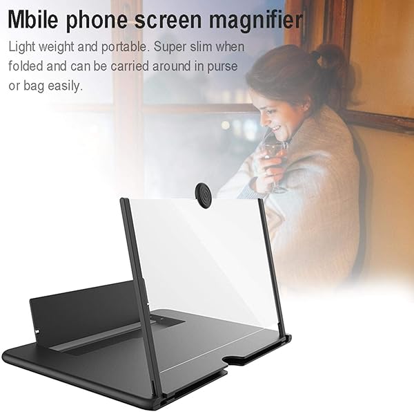 Findema 12 Inch Screen Magnifier Foldable Smart Phone Amplifier High Definition Zoom Suitable for All Smart Phones Foldable