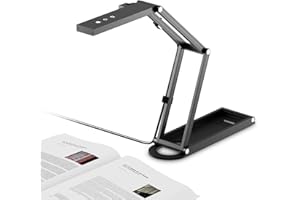 NetumScan 4K USB Book Document Camera & Webcam with Built-in Microphone & AutoFocus, USB Visualiser A3-Size, Built-in 3-Level LED, Foldable for Web Distance Learning&Teaching Compatible MacOS&Windows