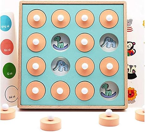 Amazon Cozyswan 木製の記憶ゲーム 子供 ボードゲーム パズル 手脳の調整を訓練 ロジック 就学前教育 知育玩具 モンテッソーリ ギフト マカロン造形 大人も向け おもしろい 木製パズル ホビー