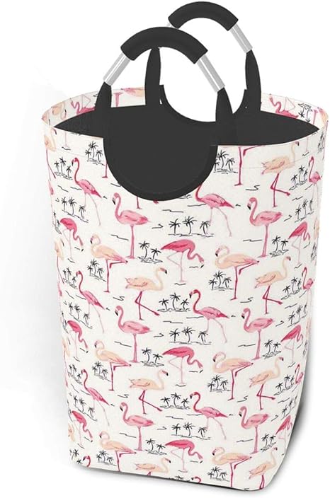 Amazon Wotaka ランドリーバスケット ビンテージスタイルのイラストの愛とロマンチックな動物のアートワークプリントのフラミンゴ ランドリーバッグ 洗濯かご おりたたみ 洗濯カゴ おしゃれ 収納ボックス おもちゃ収納 ランドリー収納 オンライン通販