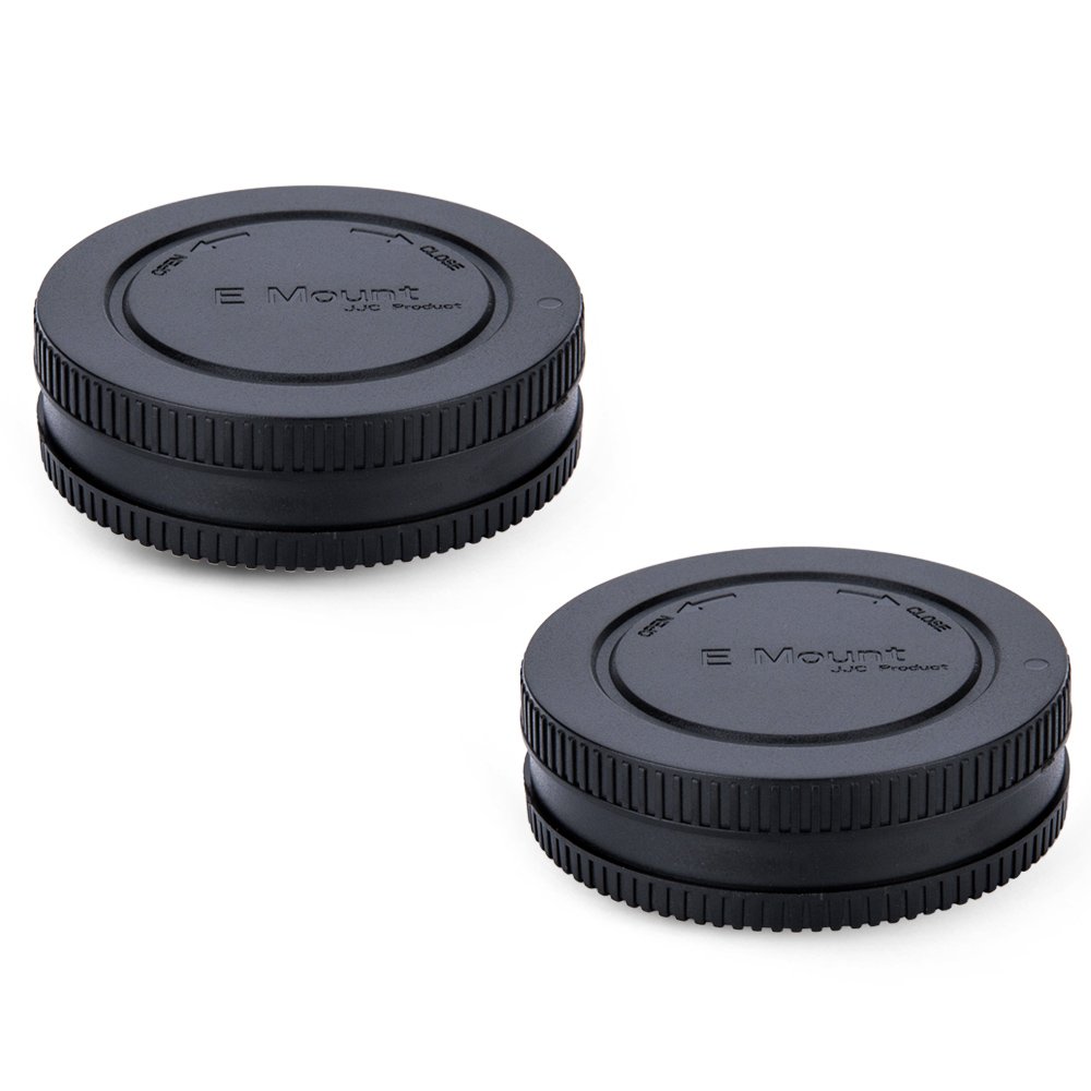 JJC Body Cap + Rear Lens Cap Set for Sony E Mount Mirrorless Interchangeable-lens Cameras & Sony E Mount Lens System (2 Sets)