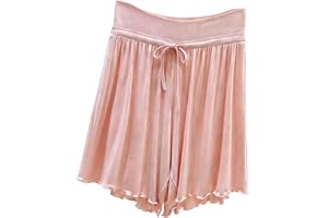 Drawstring Pajamas Shorts for Women Soft Loose Summer Sleep Bottoms Lightweight Modal Lounge Pjs Shorts