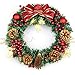 Lvydec 17 Inch Christmas Wreath, Merry Christmas Front Door Wreath with Pine Cone, Red Berry, Gold Leaves, Storage Box Included