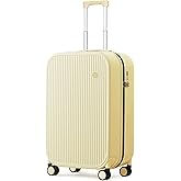 mixi 20 Inch Carry On Luggage PC Hardside Suitcases with Wheels & TSA for Travel Woman Men, Lark Yellow