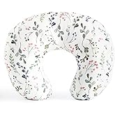 KLWJFK Nursing Pillow and Positioner, Breastfeeding, Bottle Feeding, Baby Sitting Support with Removable Ultra Soft Minky Cover, Tummy Time Support for Baby Boys and Girls(Floarl)