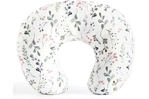 KLWJFK Nursing Pillow and Positioner, Breastfeeding, Bottle Feeding, Baby Sitting Support with Removable Ultra Soft Minky Cover, Tummy Time Support for Baby Boys and Girls(Floarl)