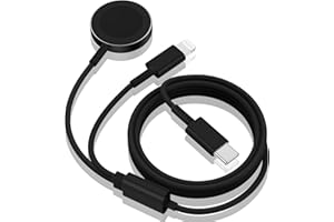 QZVOO Upgraded Apple Watch Charger Cable USB C, [Apple MFi Certified] Magnetic iWatch Charging Cable 6ft, Type C 2-in-1 iWatch Charging Cord for Watch Series Ultra 9 8 7 6 5 4 3 SE & iPhone 14/13-Black