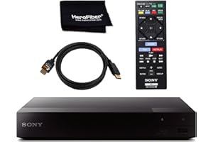HEROFIBER Sony 4K Upscaling 3D Home Theater Streaming Blu-Ray DVD Player with Wi-Fi, Includes HDMI Cable, Official Sony Remote, and Cloth