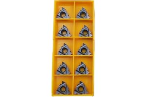 LAHDYFHOE GBJ 10pcs 22IR N60 VP15 3.5-5.0mm Threading Inserts Carbide Inserts for Machining Iron and Steel Parts Suitable for SER/SEL Threading Holders (22IR N60 Bronze)