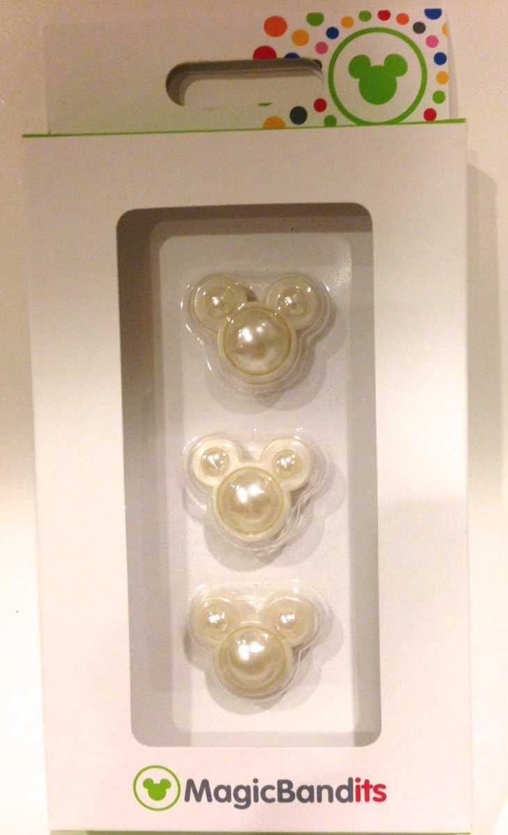 Disney Parks Mickey Mouse Faux Pearl Magic Band Bandits Set of 3 Charms