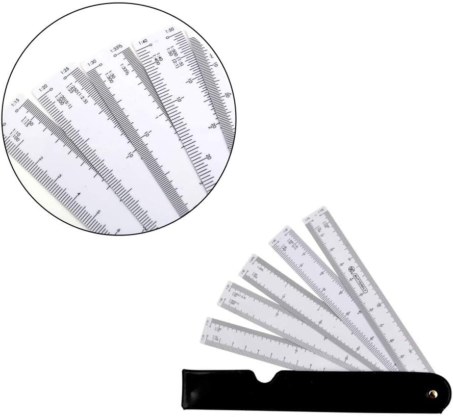 3 Pack Measuring Ruler Fan Type Folding Plastic Rulers Geometric ...