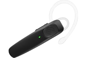 TELLUR VOX 155 Bluetooth Headset, Handsfree Earpiece USB-C, Multipoint Two Simultaneous Devices, HD Voice Two Microphones for Noise Suppression, 360° Hook for Right or Left