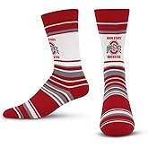 For Bare Feet Collegiate University Striped Dress Socks, One Size Fits Most Footwear for Men Women Youth, Game Day Apparel
