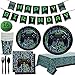 My Greca Video Game Party Supplies - Plates, Cups, Napkins, Happy Birthday Banner, Table Cover, Cutlery Set - Serves 16 - Fortnite Gamming Themed Birthday for Boys