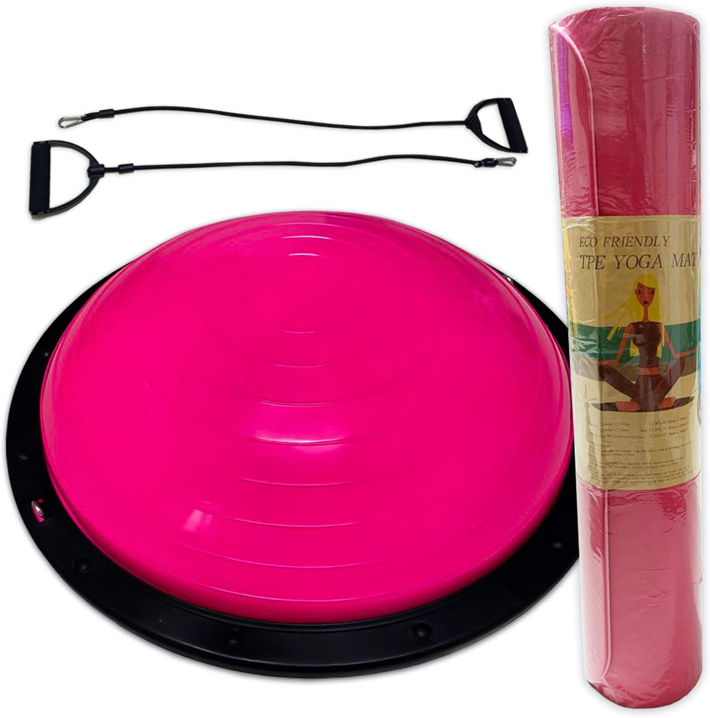 Half Balance Ball and Yoga Mat Set Fitness Workout Half