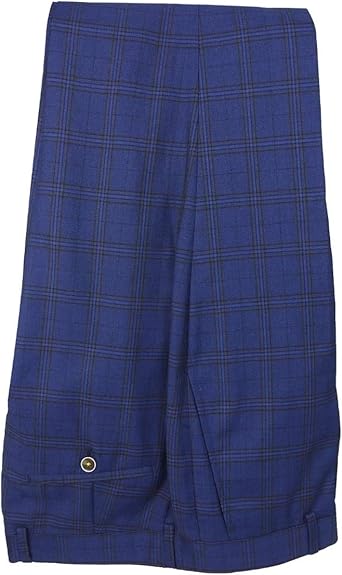mens navy tartan trousers