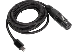 USB C to XLR Female Microphone Cable USB C to XLR Recording Cable Microphone 6mm Oxygen Free Copper Low Noise HiFi Plug and P