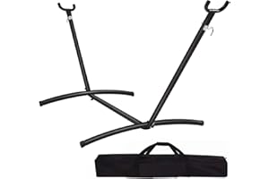 Zupapa 550LBS Weight Capacity Steel Hammock Stand, Adjustable Hooks Fits Hammocks 8 to 10.5 Feet Long, 2 Person, Space Saving Portable with Carrying Bag