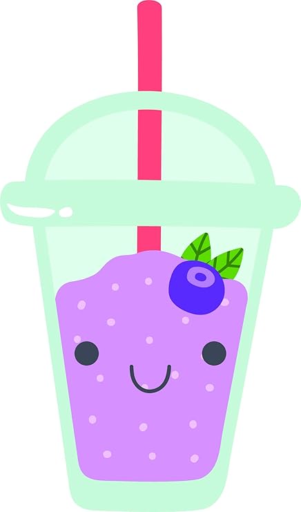 Amazon Com Cute Yummy Delicious Healthy Fruit Smoothie Slush Cartoon Emoji Vinyl Sticker 4 Tall Blueberry Grape Automotive
