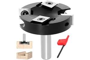 CNC Spoilboard Surfacing Router Bit 1/2 Shank, 2-1/2”Cut Dia, 2+2 Insert Carbide Slab Flattening Router Bits, Planing Bit Wood Planer Bit, for Flycutter/ Slab Leveler/ Rabbeting by Sinoprotools