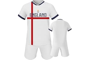 QIOOV Soccer Jersey Kit Kids National Team Boys Soccer Jersey/Shorts Football Shirt Set Sport Uniform for Soccer Fans Gift