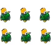 LEGENTLISUR 6Pcs Lampwork Glass Beads for Jewelry Making Cute Handmade Ocean Animal Turtle Beads for DIY Summer Theme Bracelet Necklace Earrings