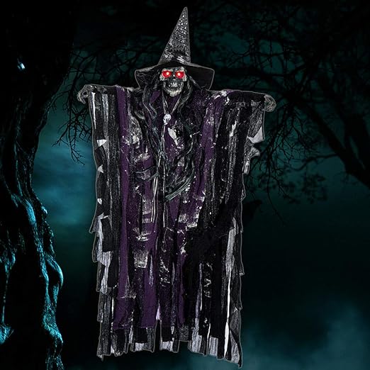 Amazon Com Halloween Hanging Witch Decoration Animated Halloween
