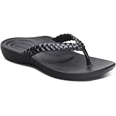 Aetrex Womens Vicki Orthopedic Braided Thong Sandals - Arch Support Flip Flops for Women, Lightweight Comfort - Soft Toe Beach Sandals