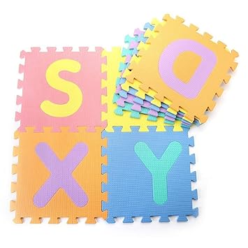 Sita Ram Retails Abcd EVA Puzzel Foam Mat for Learning and Play for Kids - Pack of 10 Pieces